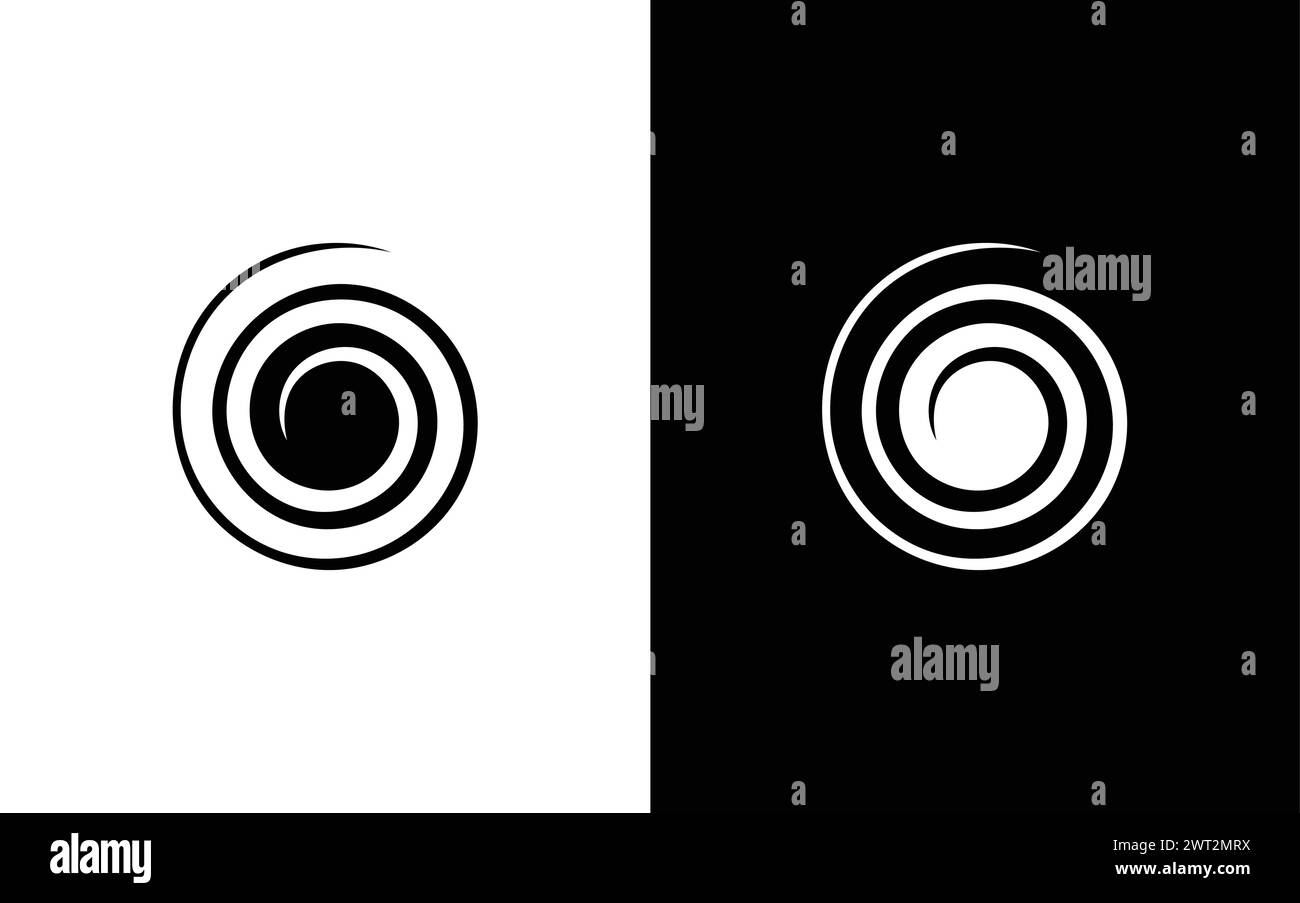 Logo minimalista Letter o Twist Vector. Moderno logo vettoriale a spirale. Spirale astratta. Illustrazione Vettoriale