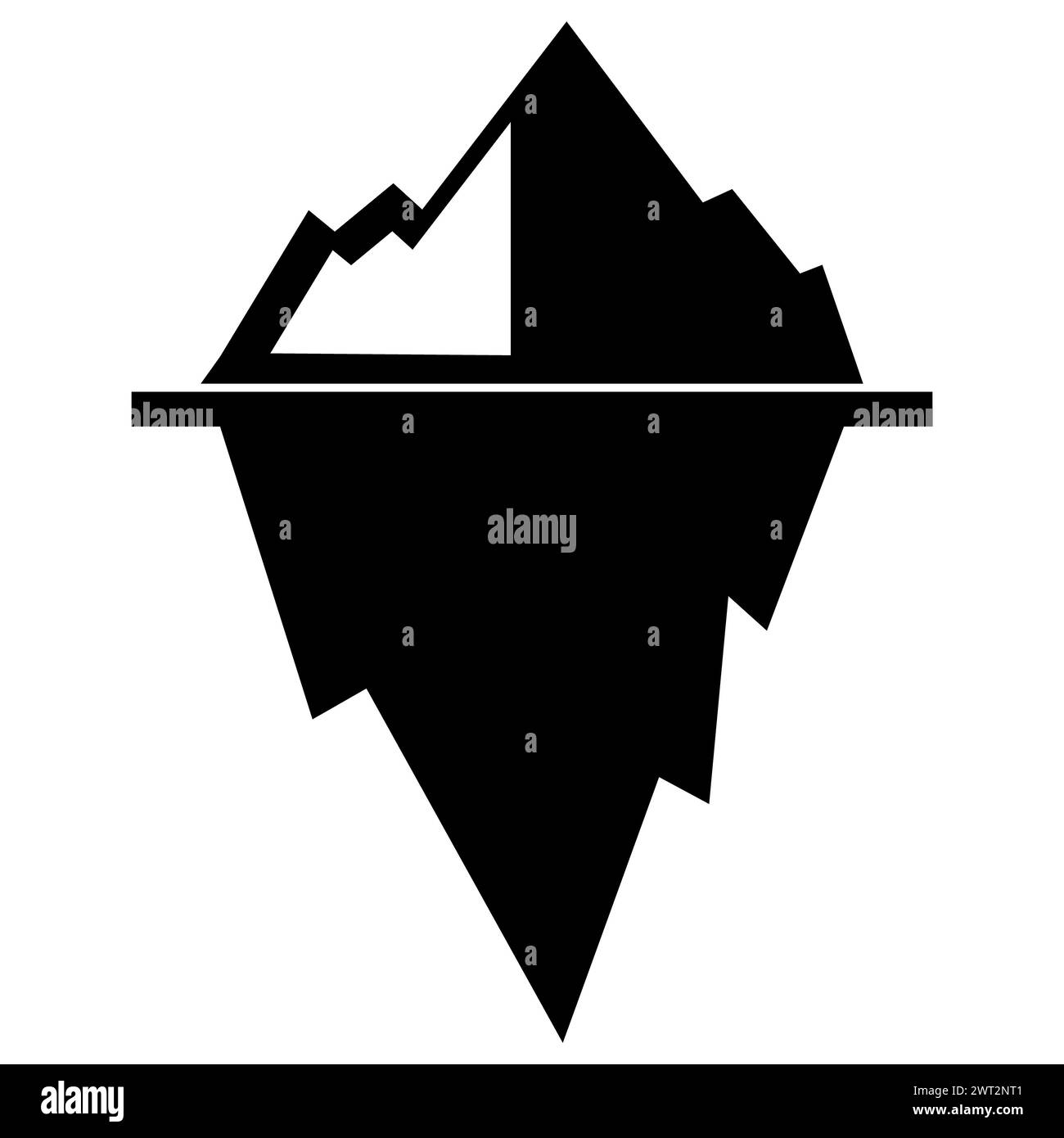 icona iceberg. cartello di montagna dell'iceberg. simbolo dell'inverno. stile piatto. Foto Stock