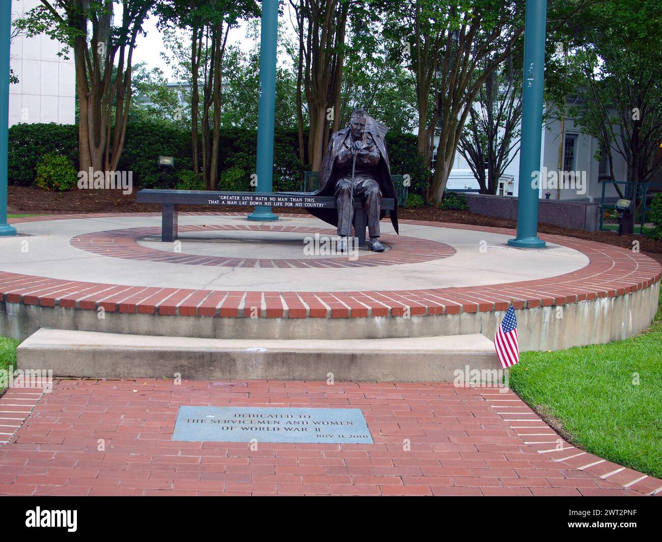 Tallahassee, Florida, Stati Uniti - 12 agosto 2022: Monumento ai veterani della seconda guerra mondiale. Foto Stock