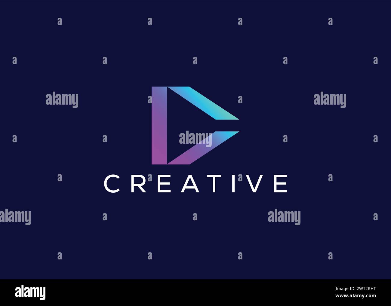 Modello vettoriale con logo minimale Play. Modern Play Illustrazione Vettoriale