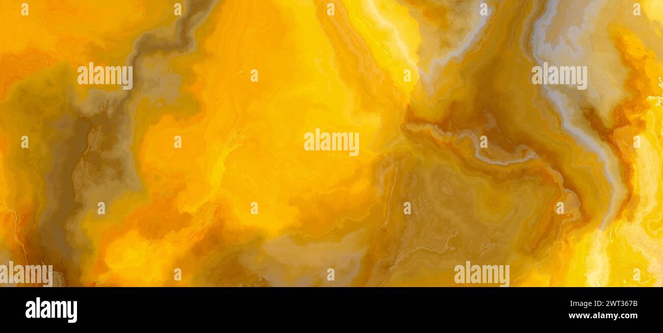 Piastrella in onice giallo ad alta risoluzione con motivo ondulato. Trama e sfondo. illustrazione 2d. Foto Stock