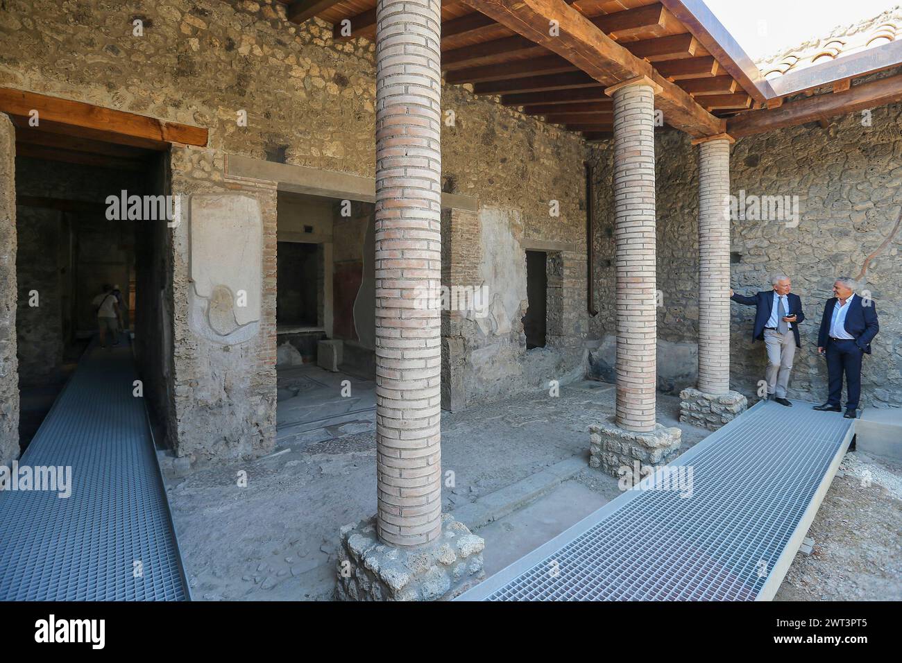 Una vista esterna della casa di Cerere, all'interno degli scavi archeologici di Pompei, durante l'anteprima della stampa, prima di essere aperta al pubblico. Foto Stock