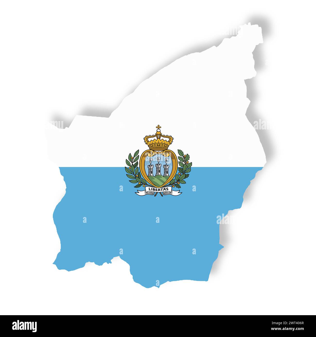 Mappa della bandiera di San Marino con percorso di ritaglio Foto Stock