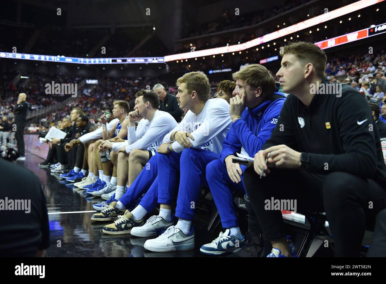 Kansas City, Missouri, Stati Uniti. 14 marzo 2024. Phillips 66 Big 12 Men's Basketball Championship Quarterfinal. (Credit Image: © James Leyva/ZUMA Press Wire) SOLO PER USO EDITORIALE! Non per USO commerciale! Foto Stock