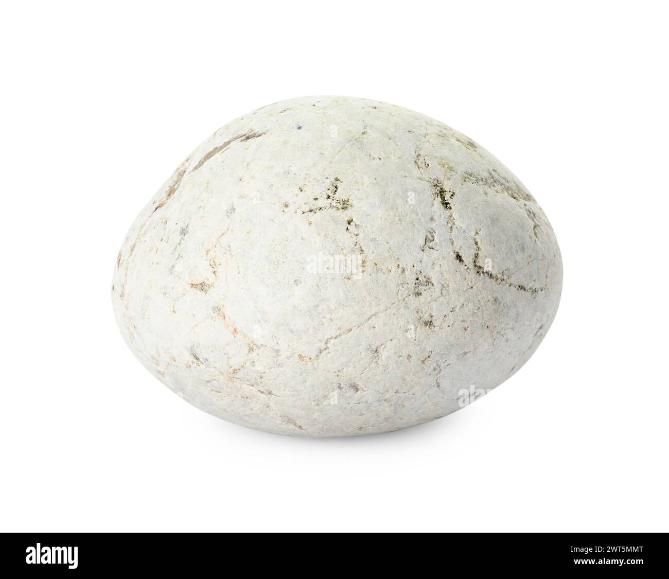 Una pietra leggera isolata su bianco. Ciottoli di mare Foto Stock