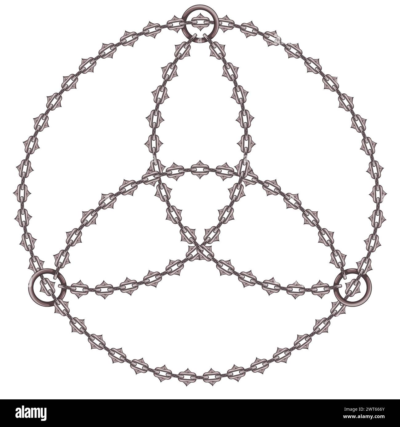 Simbolo Triqueta formato con catene Illustrazione Vettoriale