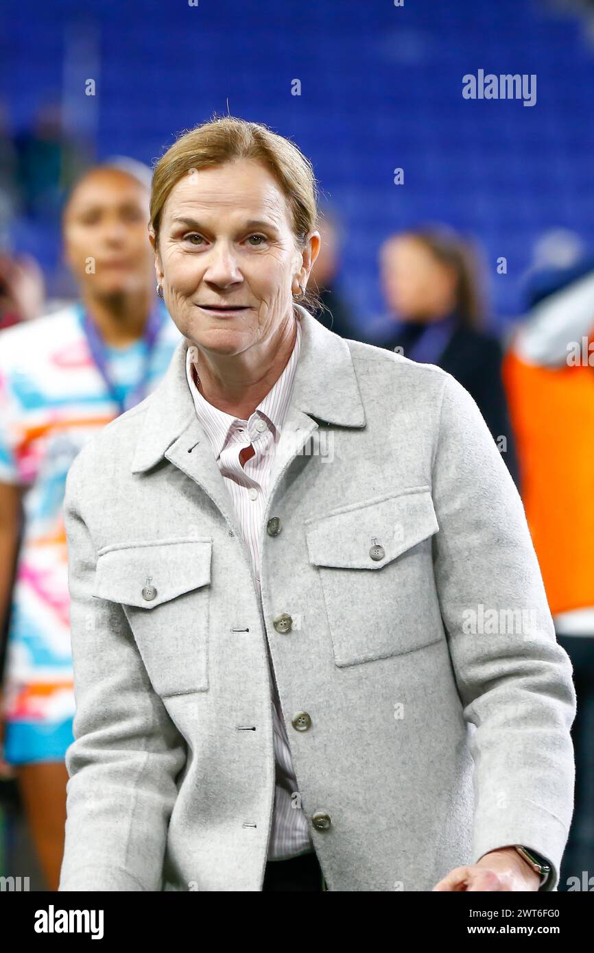 Harrison, Stati Uniti. 15 marzo 2024. Jill Ellis presidente del San Diego Wave FC. Durante un match contro Gotham FC 2024 NWSL Challenge Cup alla Red Bull Arena il 15 marzo 2024 a Harrison, New Jersey. Il San Diego Wave FC sconfisse il NY/NJ Gotham FC 1-0 vincendo la NWSL Challenge Cup. Crediti: Brasile Photo Press/Alamy Live News Foto Stock