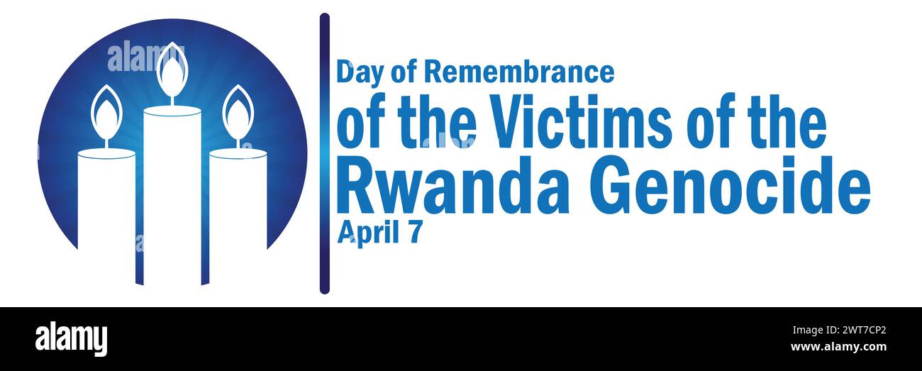 Giorno della memoria delle vittime del genocidio del Ruanda. Adatto per biglietti d'auguri, poster e striscioni. Illustrazione Vettoriale
