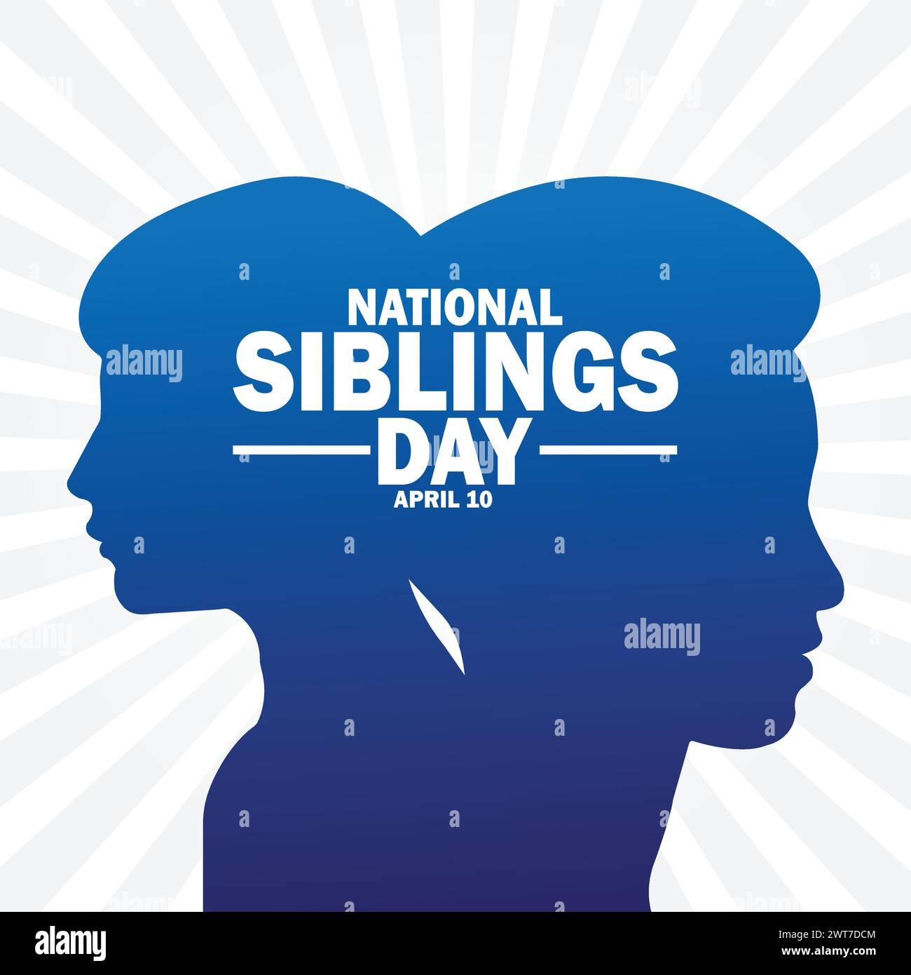 Carta da parati National Siblings Day con forme e tipografia. Festa nazionale dei fratelli, antefatti Illustrazione Vettoriale