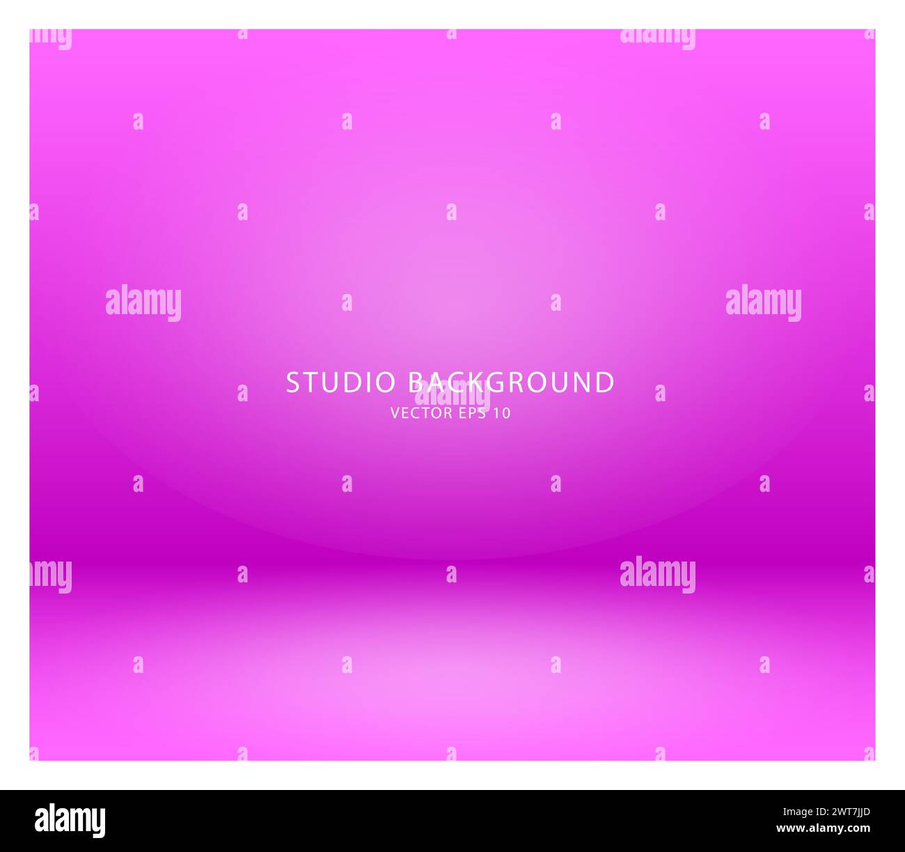 Vetrina del palco per presentazioni e layout del palco. Lo sfondo dello studio è rosa. Illustrazione Vettoriale