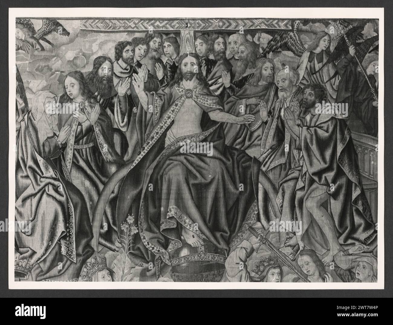 Lazio Roma Roma Palazzo Venezia, Museo. Hutzel, Max 1960-1990 Post-medievale: Collezione di arazzi nella "sala Regia" Note: Occupare le stanze dell'appartamento Balbo, dove Paolo II visse e riunì le sue collezioni. Arazzi tedeschi e francesi del XVI secolo, tutti prodotti a Bruxelles, e cinque arazzi italiani da Riviera su disegni di cartoni animati di Giov. Franco Romanelli nel 1637-42. Il fotografo e studioso tedesco Max Hutzel (1911-1988) fotografò in Italia dai primi anni '1960 fino alla sua morte. Il risultato di questo progetto, citato da Hutzel come foto Arte min Foto Stock