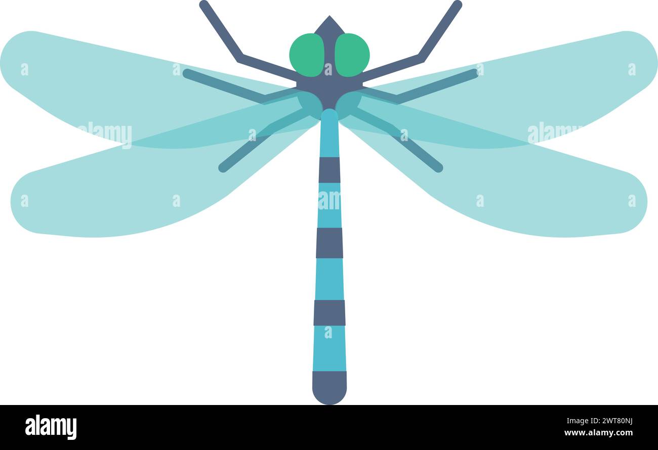 Icona a colori Dragonfly. Animale volante. Insetto alato Illustrazione Vettoriale