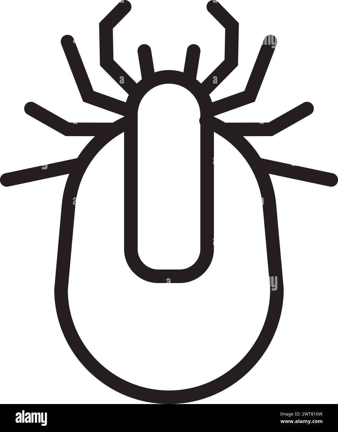 Icona della linea delle pulci. Simbolo del parassita. Segnale di insetto Illustrazione Vettoriale