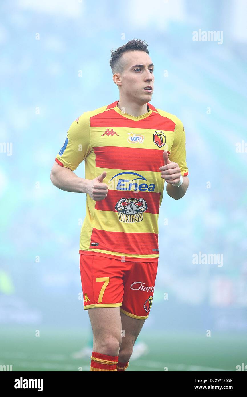 16.03.2024 Radom Pilka nozna PKO Ekstraklasa 2023/2024 Radomiak Radom - Jagiellonia Bialystok N/z Dominik Marczuk foto Adam Starszynski / PressFocus 16.03.2024 Radom Football PKO Ekstraklasa2023/2024, massima divisione polacca Radomiak Radom - Jagiellonia Bialystok Dominik Marczuk Credit Adam Starszynski / PressFocus Foto Stock