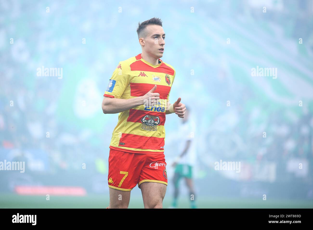 16.03.2024 Radom Pilka nozna PKO Ekstraklasa 2023/2024 Radomiak Radom - Jagiellonia Bialystok N/z Dominik Marczuk foto Adam Starszynski / PressFocus 16.03.2024 Radom Football PKO Ekstraklasa2023/2024, massima divisione polacca Radomiak Radom - Jagiellonia Bialystok Dominik Marczuk Credit Adam Starszynski / PressFocus Foto Stock