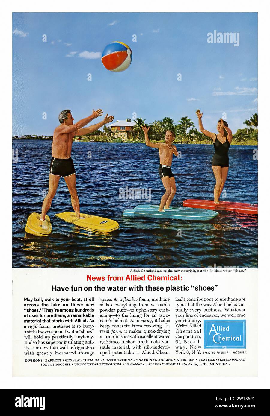 Allied Chemical - pubblicità di riviste americane d'epoca Foto Stock