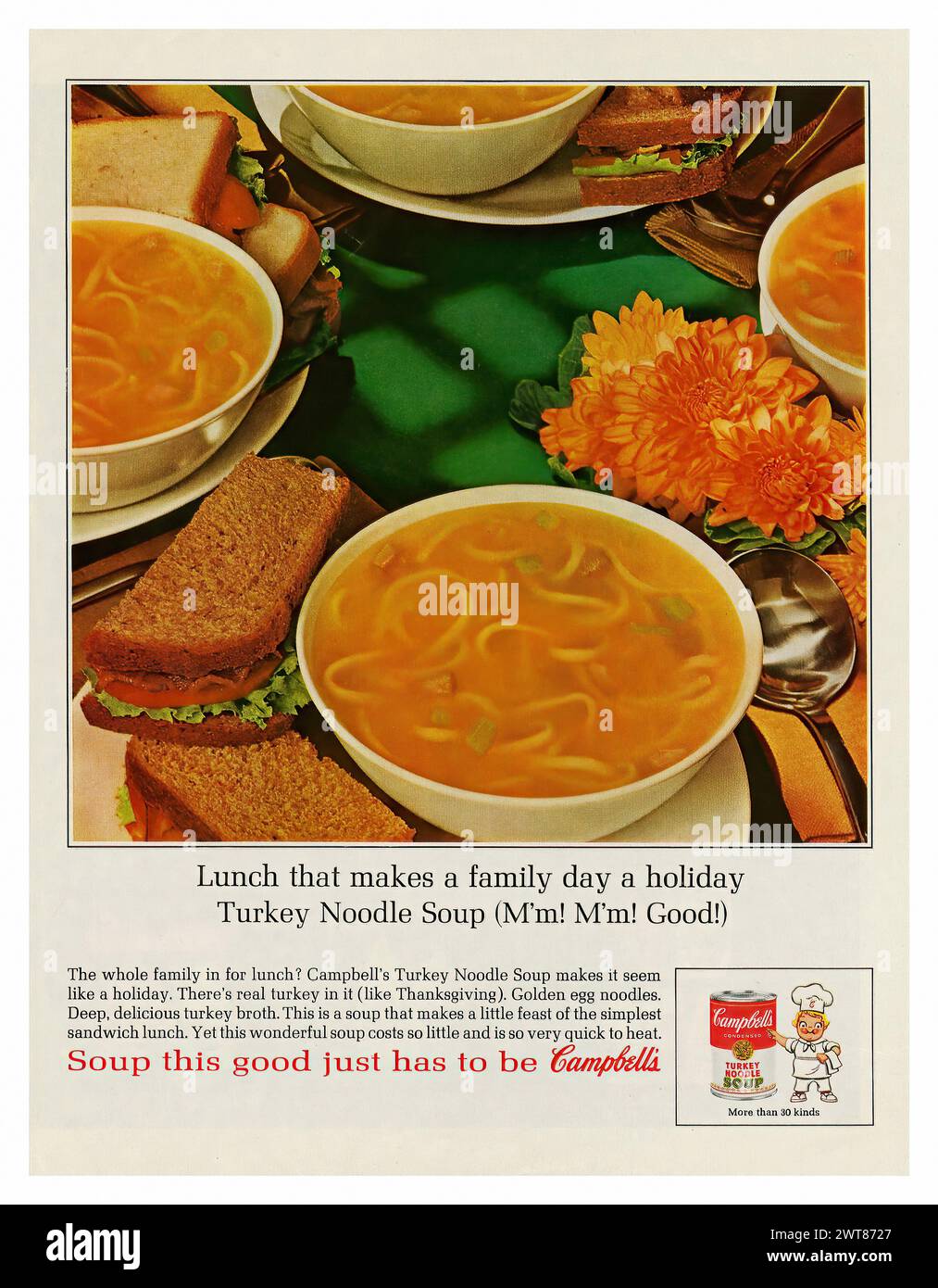 Campbell's Soup (1963) 003 - pubblicità per riviste americane d'epoca Foto Stock