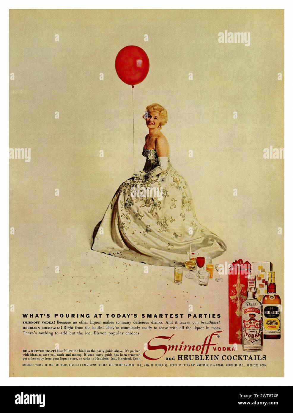 Smirnoff Vodka (1963) - pubblicità per riviste d'epoca americane Foto Stock