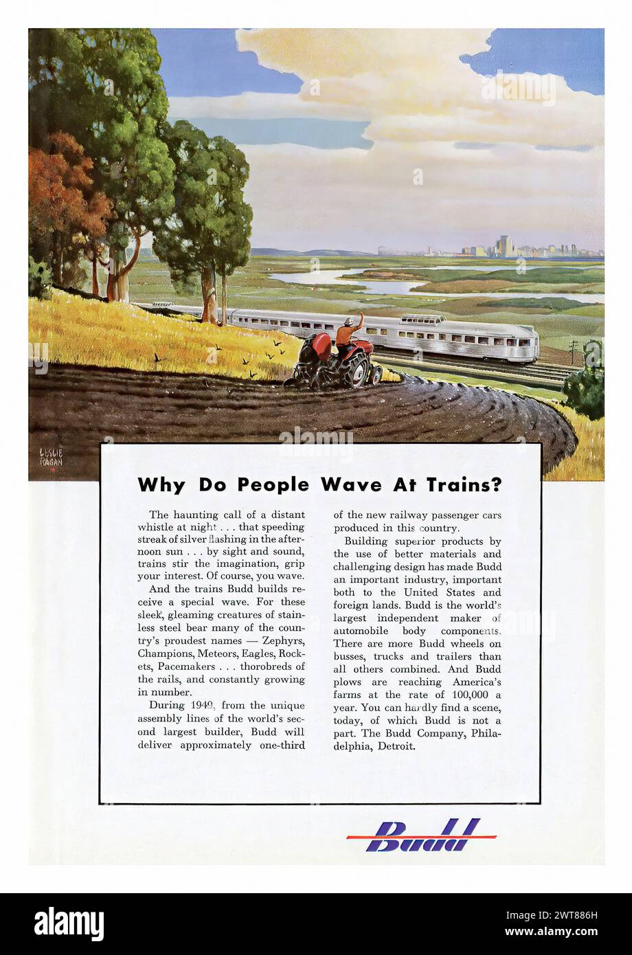 The Budd Company (1957) - pubblicità per riviste americane d'epoca Foto Stock