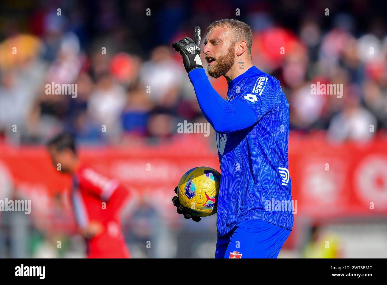 Monza, Italia. 16 marzo 2024. Foto Claudio grassi/LaPresse 16 marzo 2024 - Monza, Italia - sport, calcio - Monza vs Cagliari - Campionato italiano di calcio serie A TIM 2023/2024 - Stadio U-Power. Nella foto: Michele di Gregorio (AC Monza) 16 marzo 2024 - Monza, Italia - sport, calcio - AC Monza vs Cagliari calcio - Campionato Italiano TIM di serie A 2023/2024 - Stadio U-Power. Nella foto: Michele di Gregorio (AC Monza) credito: LaPresse/Alamy Live News Foto Stock