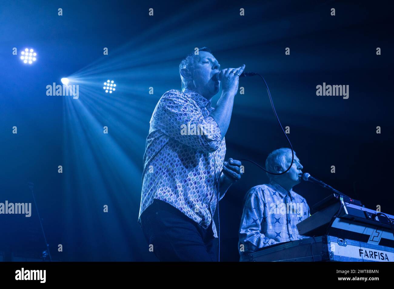 Glasgow, Regno Unito. 15 marzo 2024. Stephen Holt e Clint Boon degli Inspiral Carpets che si esibiscono al Barrowland Ballroom di Glasgow il 15 marzo 2024 Credit: Glasgow Green at Winter Time/Alamy Live News Foto Stock