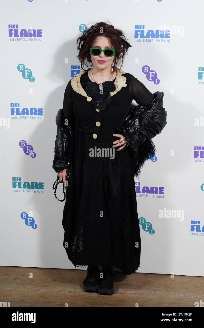 Helena Bonham Carter partecipa al BFI Flare Film Festival Merchant Ivory documentario proiettato al BFI Southbank, Londra. Data foto: Sabato 16 marzo 2024. Foto Stock