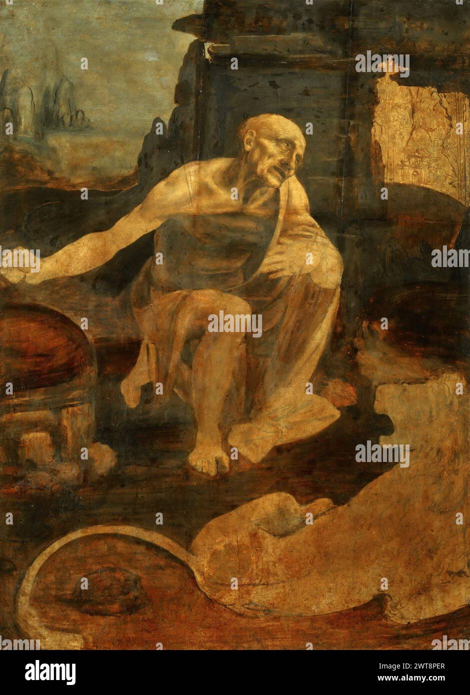 Leonardo da Vinci - San Girolamo c.1480, 103х75 Foto Stock Leonardo da Vinci - San Girolamo c.1480, 103х75 Foto Stock