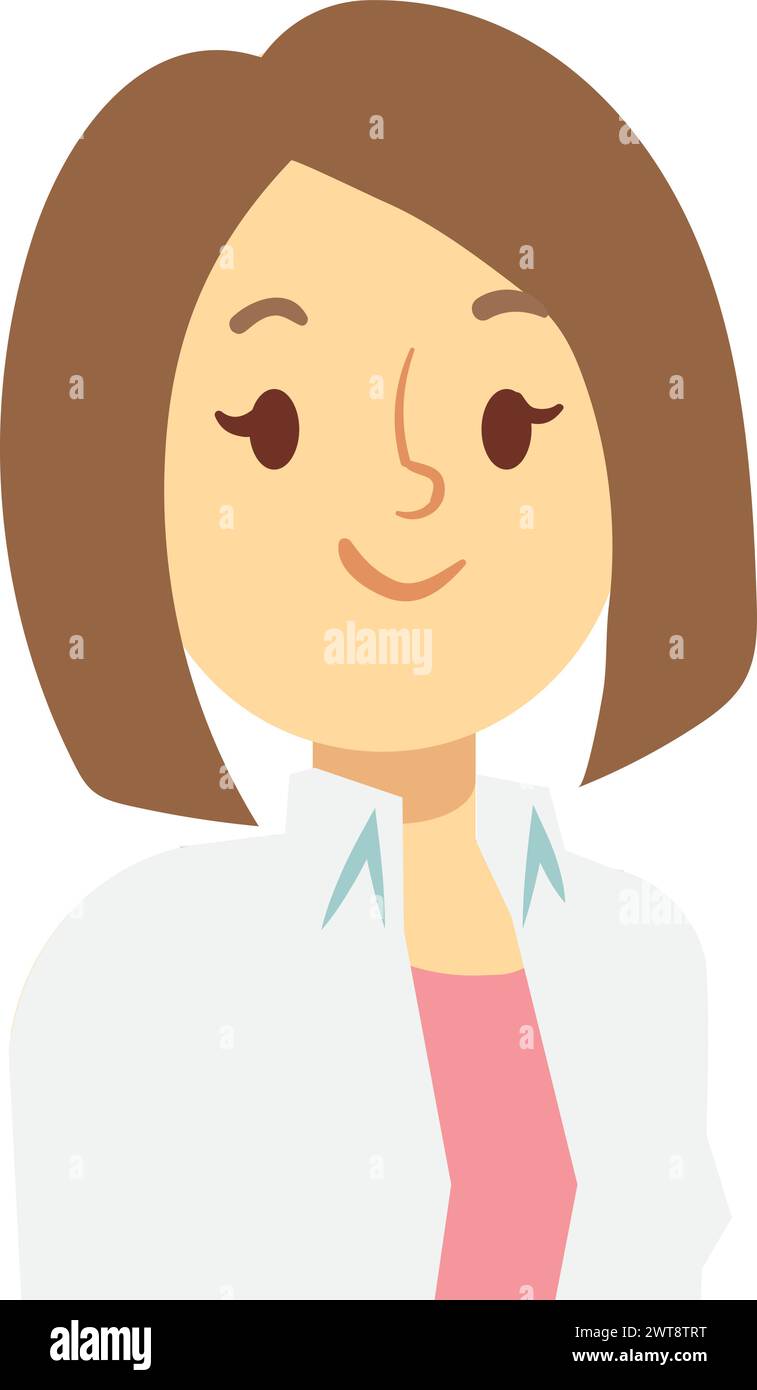 Avatar dottoressa donna. Donna in ritratto cappotto medico Illustrazione Vettoriale