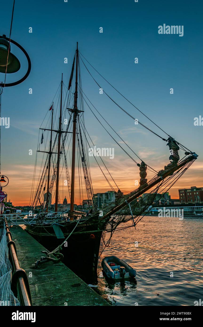 Dublino, la capitale della Repubblica d'Irlanda, si trova sulla costa orientale dell'Irlanda, alla foce del fiume Liffey. Foto Stock