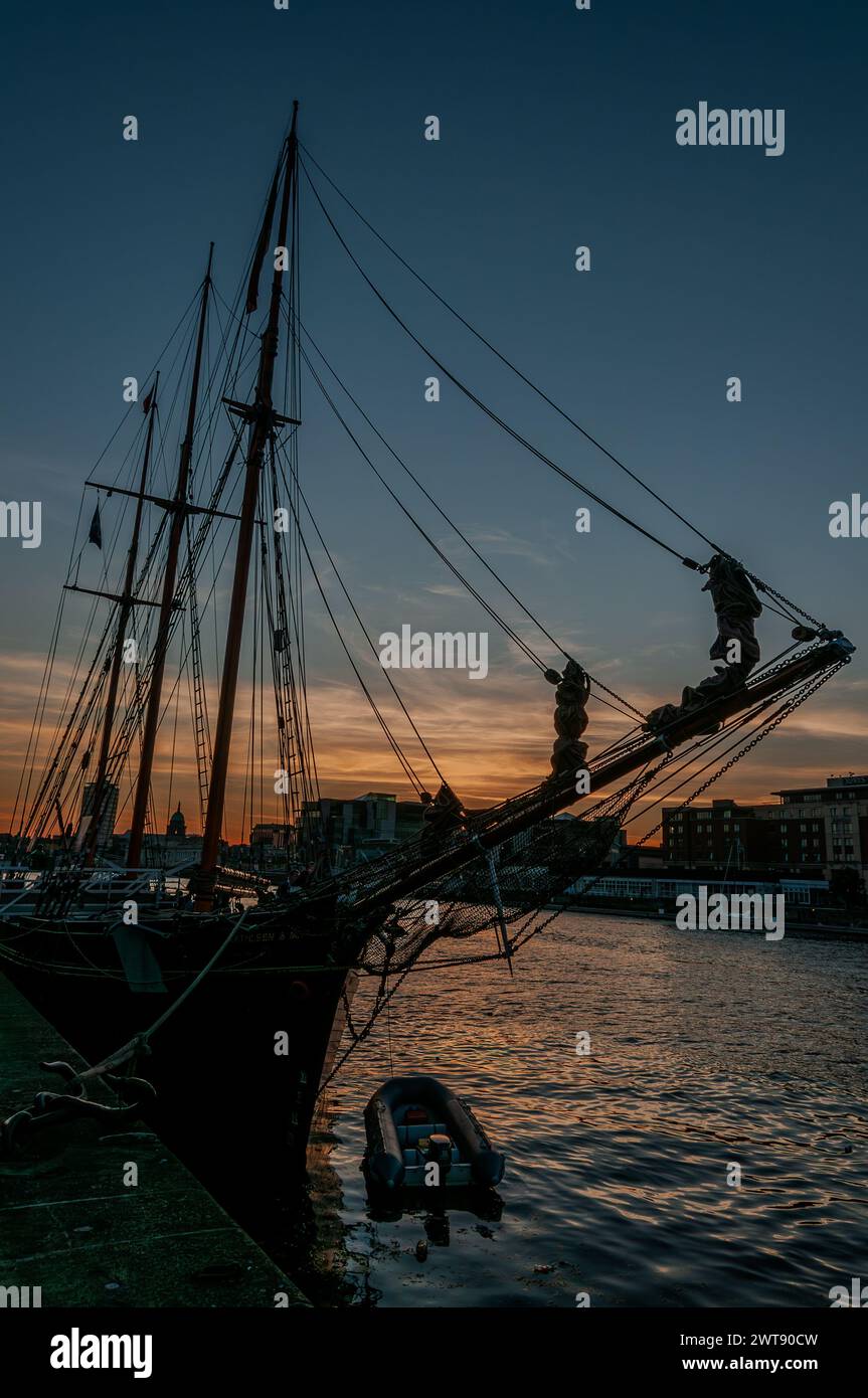 Dublino, la capitale della Repubblica d'Irlanda, si trova sulla costa orientale dell'Irlanda, alla foce del fiume Liffey. Foto Stock