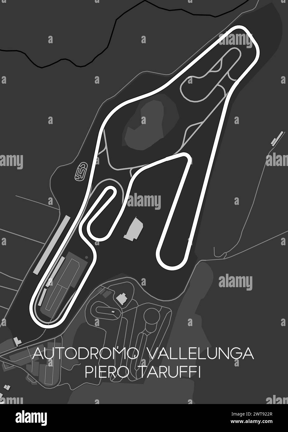 Autodromo Vallelunga Piero Taruffi cartina delle corse Illustrazione Vettoriale
