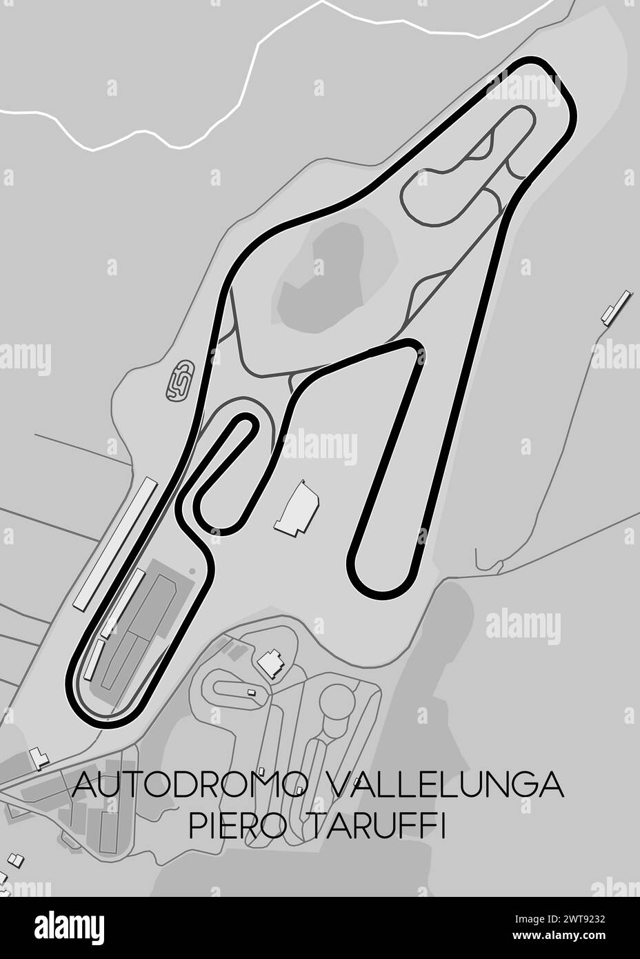 Autodromo Vallelunga Piero Taruffi cartina delle corse Illustrazione Vettoriale