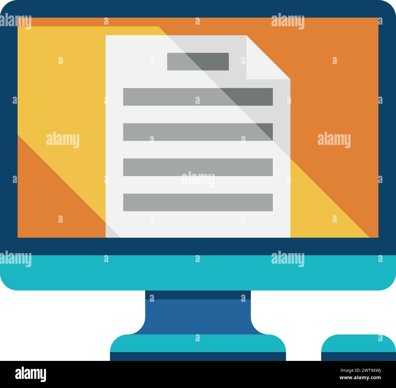 Icona a colori dello schermo del computer. Simbolo del monitor piatto Illustrazione Vettoriale
