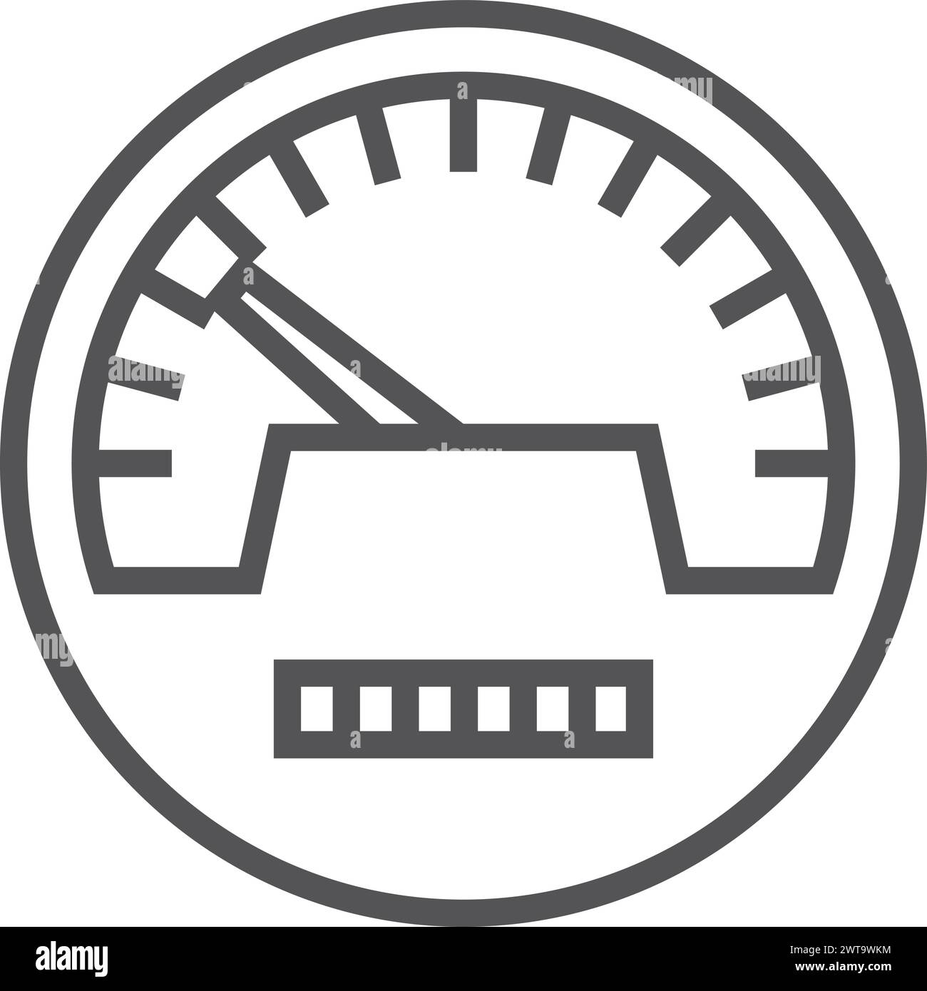 Icona lineare del tachimetro. Indicatore del pannello di controllo dell'auto Illustrazione Vettoriale