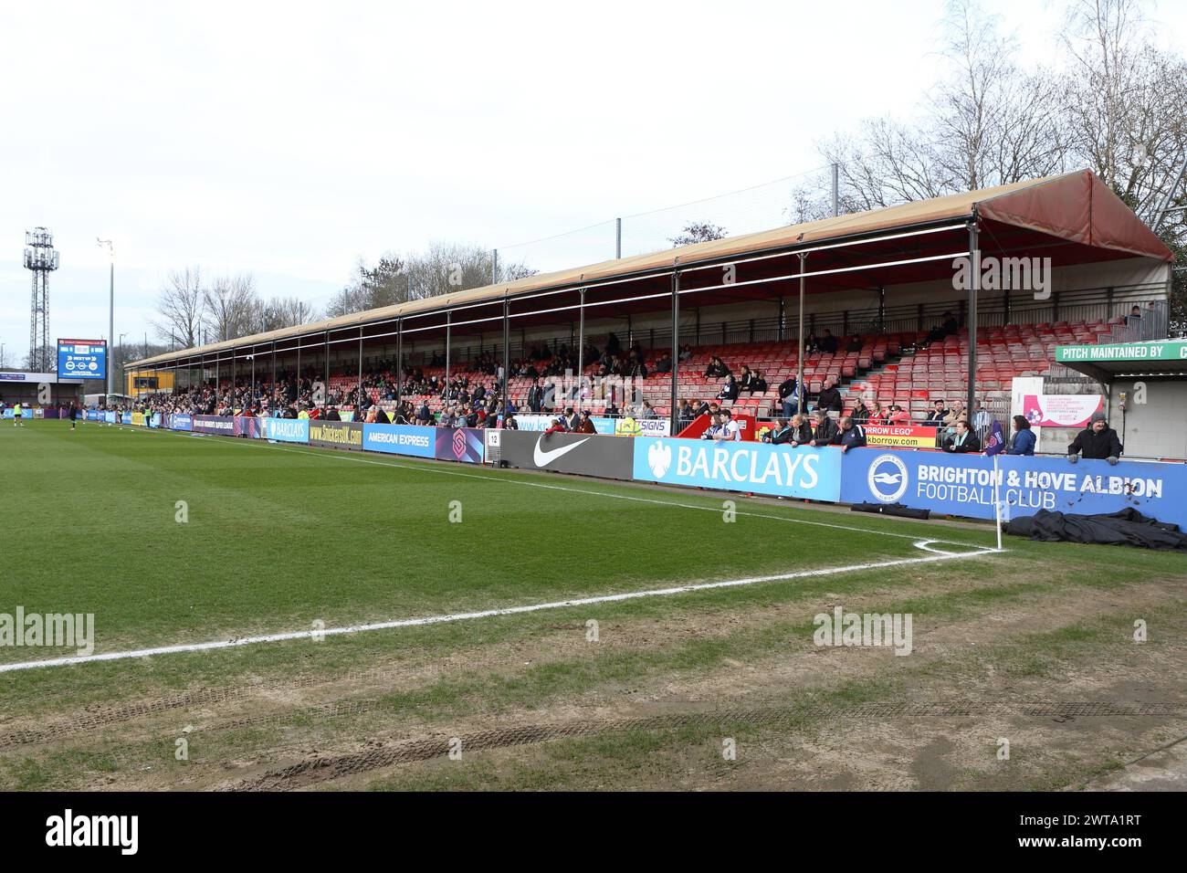 Brighton & Hove Albion Women vs Manchester United Women Adobe Women's fa Cup al Broadfield Stadium, Crawley Town FC Foto Stock