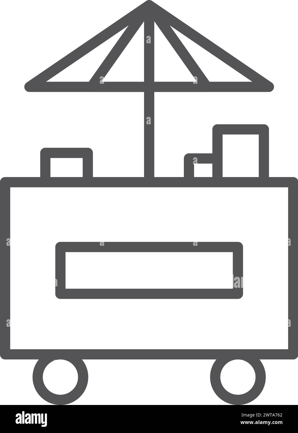 Icona linea nera carrello fast food Illustrazione Vettoriale