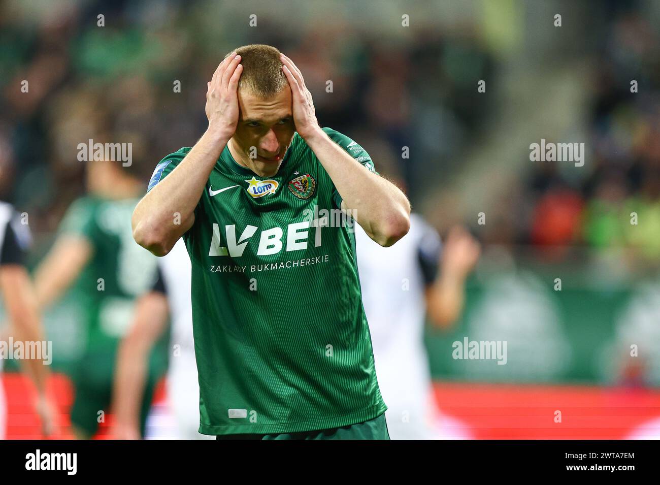 Breslavia, Polska. 16 marzo 2024. 2024.03.16 Wroclaw Pilka nozna PKO Ekstraklasa Slask Wroclaw - Puszcza Niepolomice N/z Patrick Olsen foto Pawel Andrachiewicz/PressFocus 2024.03.16 Wroclaw Football polacco PKO Ekstraklasa Slask Wroclaw - Puszcza Niepolomice Patrick Olsen credito: Pawel Andrachiewicz/PressFocus: Alamy USA Foto Stock