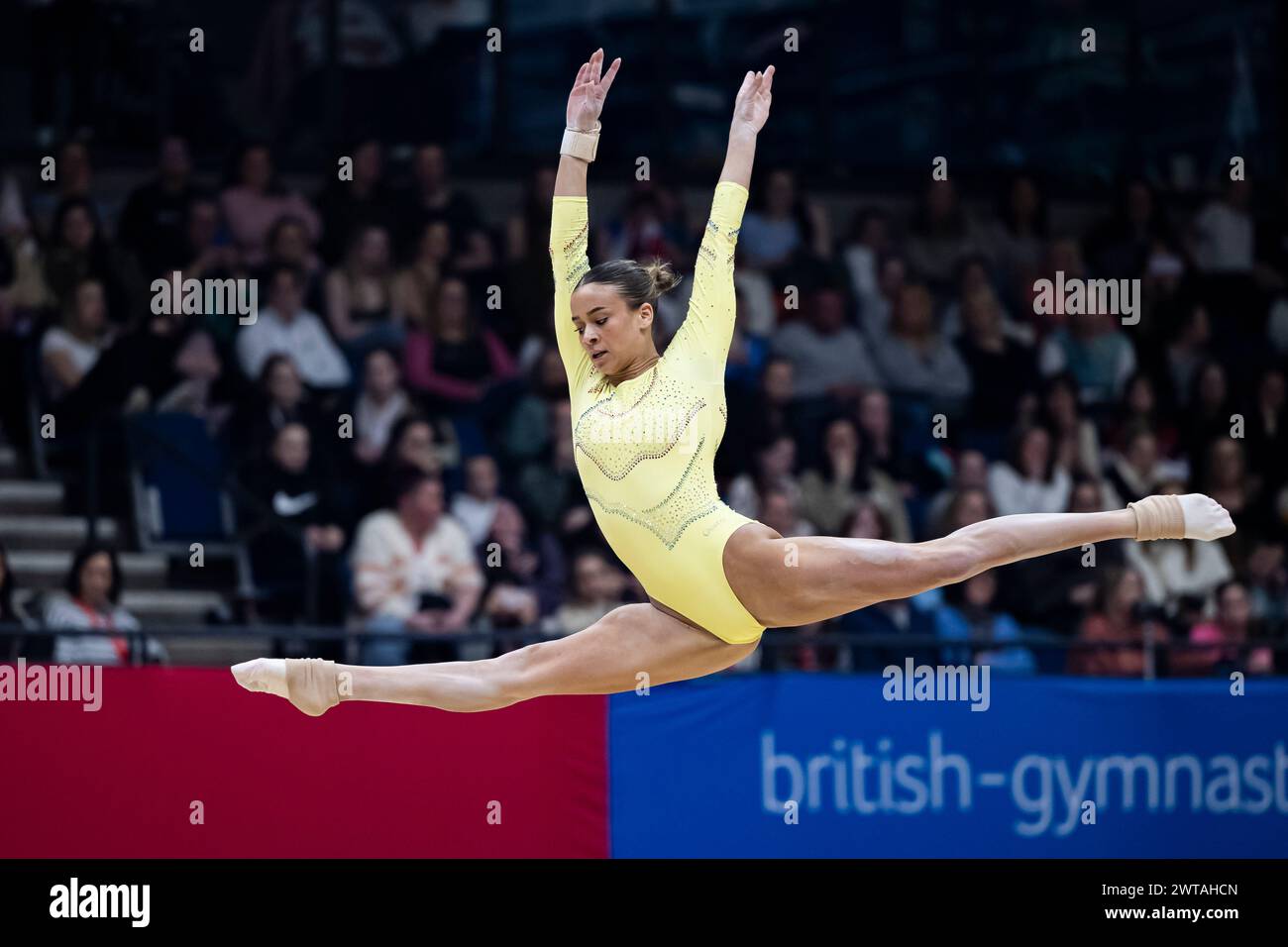 LIVERPOOL, REGNO UNITO. 16 marzo, 24. Georgia-Mae Fenton gareggia nella Women's Senior Subdivision Two Floor Competition durante i Campionati britannici di ginnastica 2024 alla M&S Bank Arena sabato 16 marzo 2024. LIVERPOOL, INGHILTERRA. Crediti: Taka G Wu/Alamy Live News Foto Stock