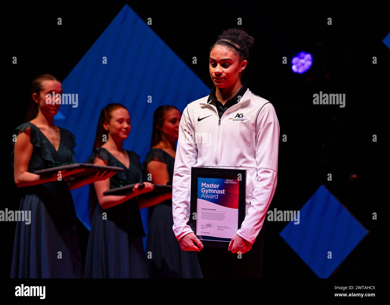 LIVERPOOL, REGNO UNITO. 16 marzo, 24. Ondine Achampong ha vinto il Master Gymnast Award durante i Campionati britannici di ginnastica 2024 alla M&S Bank Arena il 16 marzo 2024. LIVERPOOL, INGHILTERRA. Crediti: Taka G Wu/Alamy Live News Foto Stock