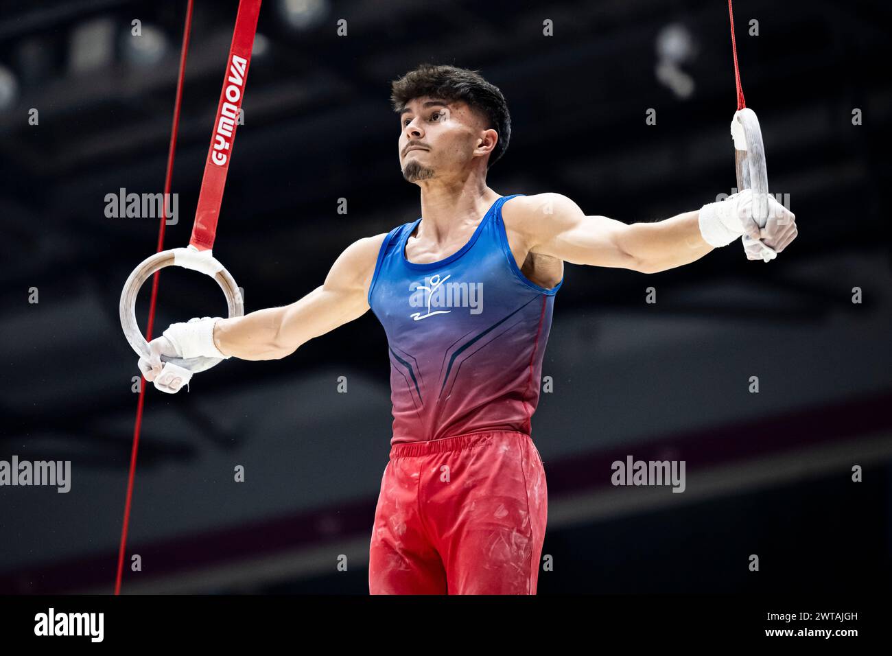 LIVERPOOL, REGNO UNITO. 16 marzo, 24. Jake Jarman gareggia nella Senior All-Around Competition maschile durante il 2024 Gymnastics British Championships alla M&S Bank Arena sabato 16 marzo 2024. LIVERPOOL, INGHILTERRA. Crediti: Taka G Wu/Alamy Live News Foto Stock