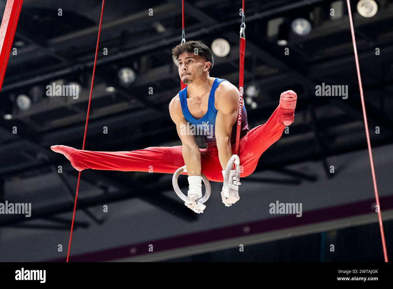 LIVERPOOL, REGNO UNITO. 16 marzo, 24. Jake Jarman gareggia nella Senior All-Around Competition maschile durante il 2024 Gymnastics British Championships alla M&S Bank Arena sabato 16 marzo 2024. LIVERPOOL, INGHILTERRA. Crediti: Taka G Wu/Alamy Live News Foto Stock