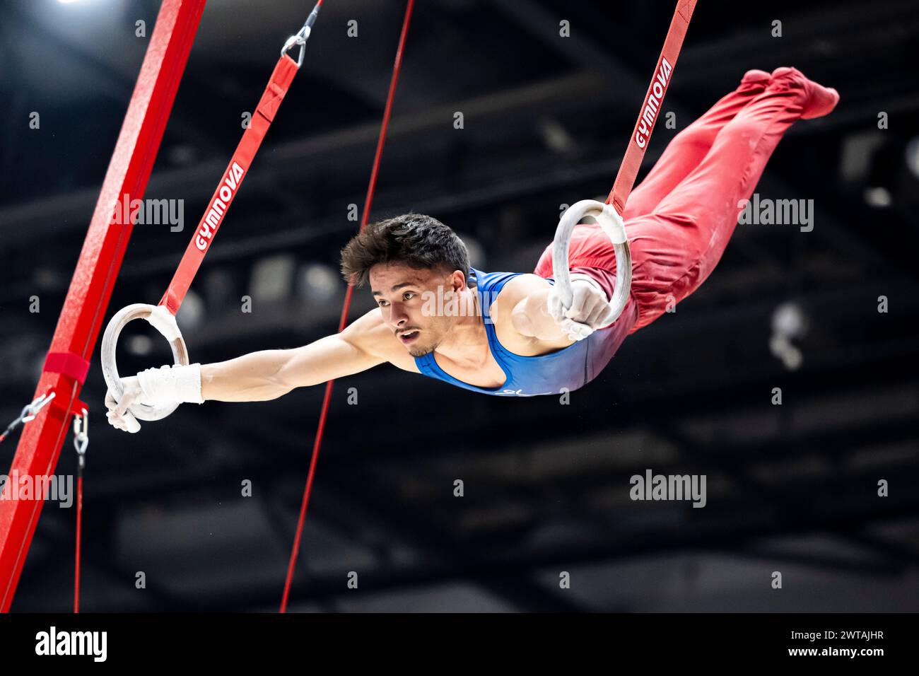 LIVERPOOL, REGNO UNITO. 16 marzo, 24. Jake Jarman gareggia nella Senior All-Around Competition maschile durante il 2024 Gymnastics British Championships alla M&S Bank Arena sabato 16 marzo 2024. LIVERPOOL, INGHILTERRA. Crediti: Taka G Wu/Alamy Live News Foto Stock