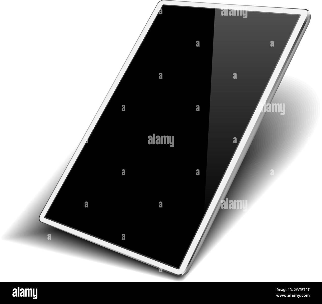 Mockup dello schermo del tablet. Dispositivo mobile con visualizzazione ad angolo realistica Illustrazione Vettoriale