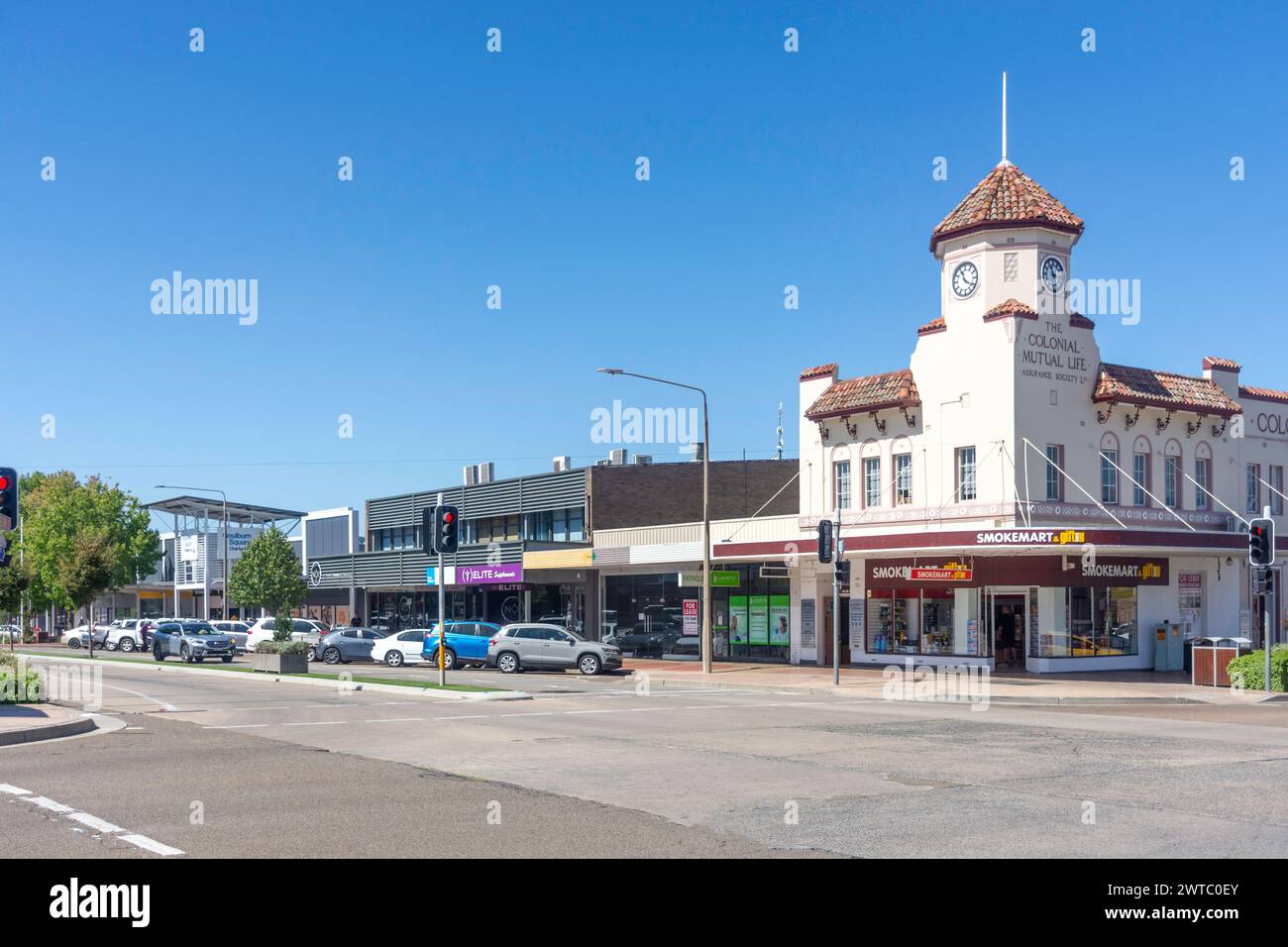 Centro città, Auburn Street, città di Goulburn, nuovo Galles del Sud, Australia Foto Stock