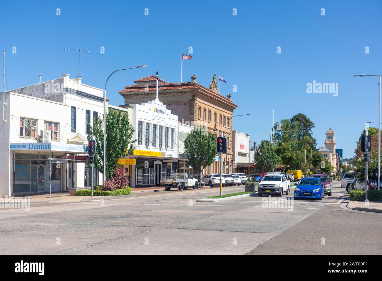 Centro città, Auburn Street, città di Goulburn, nuovo Galles del Sud, Australia Foto Stock