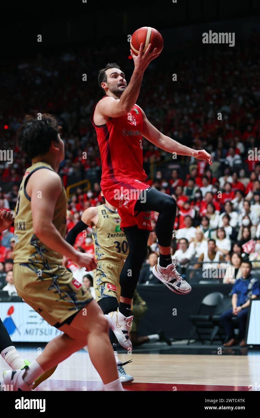 Saitama, Giappone. 16 marzo 2024. John Mooney (Jets) Basketball: Emperor's Cup Basketball 2023-24 Final Match tra Ryukyu Golden Kings 69-117 Chiba Jets al Saitama Super Arena di Saitama, Giappone. Crediti: Naoki Morita/AFLO SPORT/Alamy Live News Foto Stock