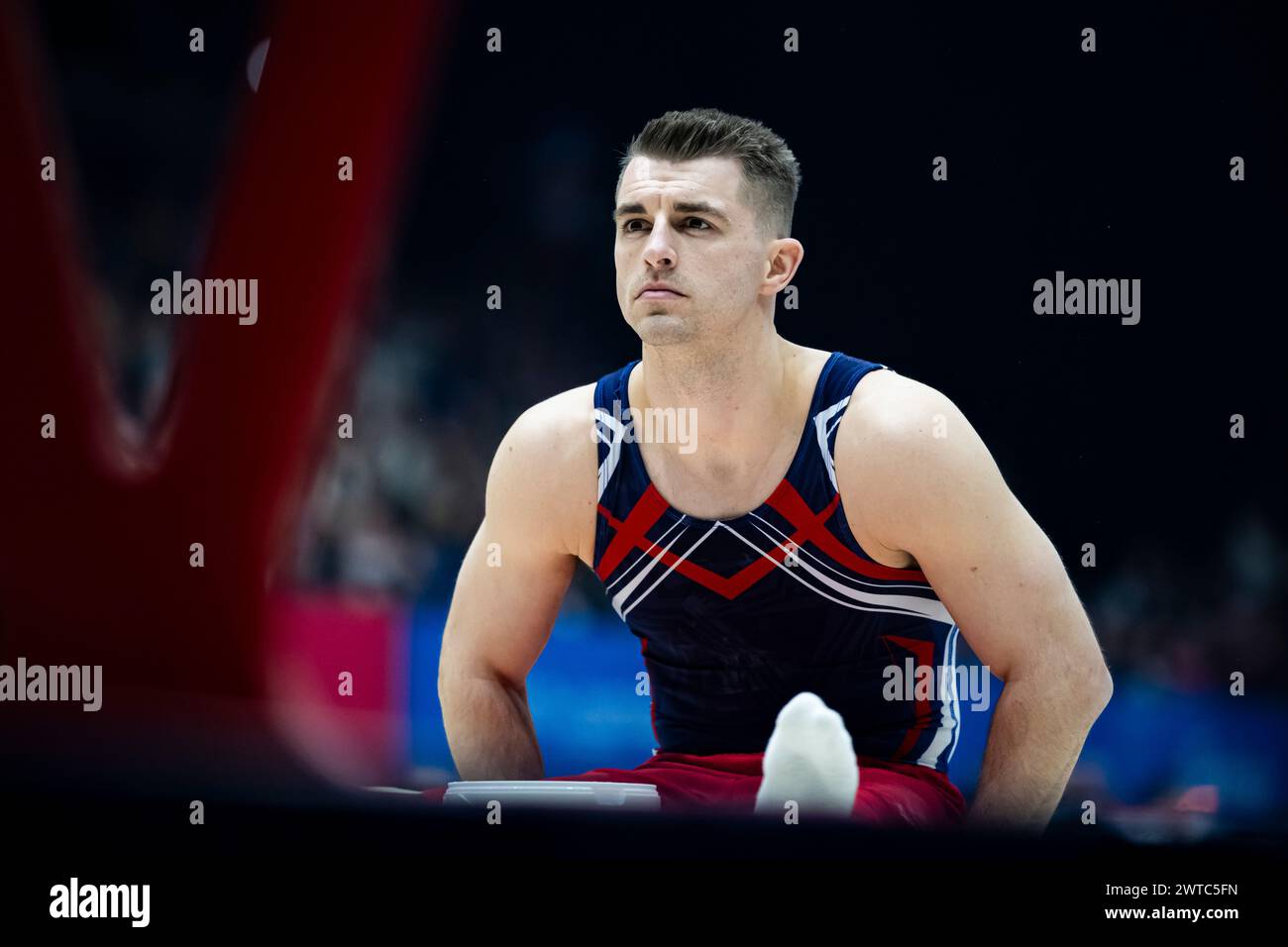 LIVERPOOL, REGNO UNITO. 16 marzo, 24. Max Whitlock gareggia nella Senior All-Around Competition maschile durante i Campionati britannici di ginnastica 2024 alla M&S Bank Arena di sabato 16 marzo 2024. LIVERPOOL, INGHILTERRA. Crediti: Taka G Wu/Alamy Live News Foto Stock