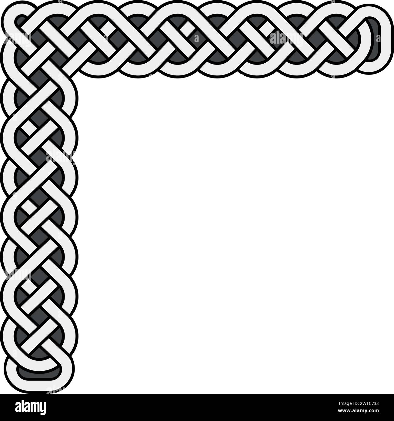 Ornamento all'angolo inglese Vinatge. Antico schema celtico Illustrazione Vettoriale