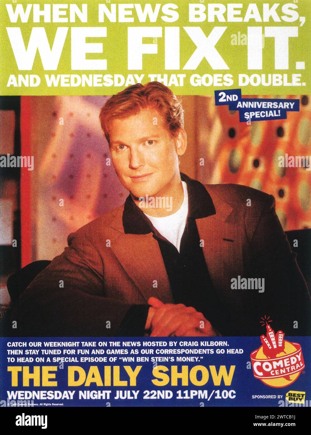 1998 The Daily Show con Craig Kilborn su Comedy Central Foto Stock