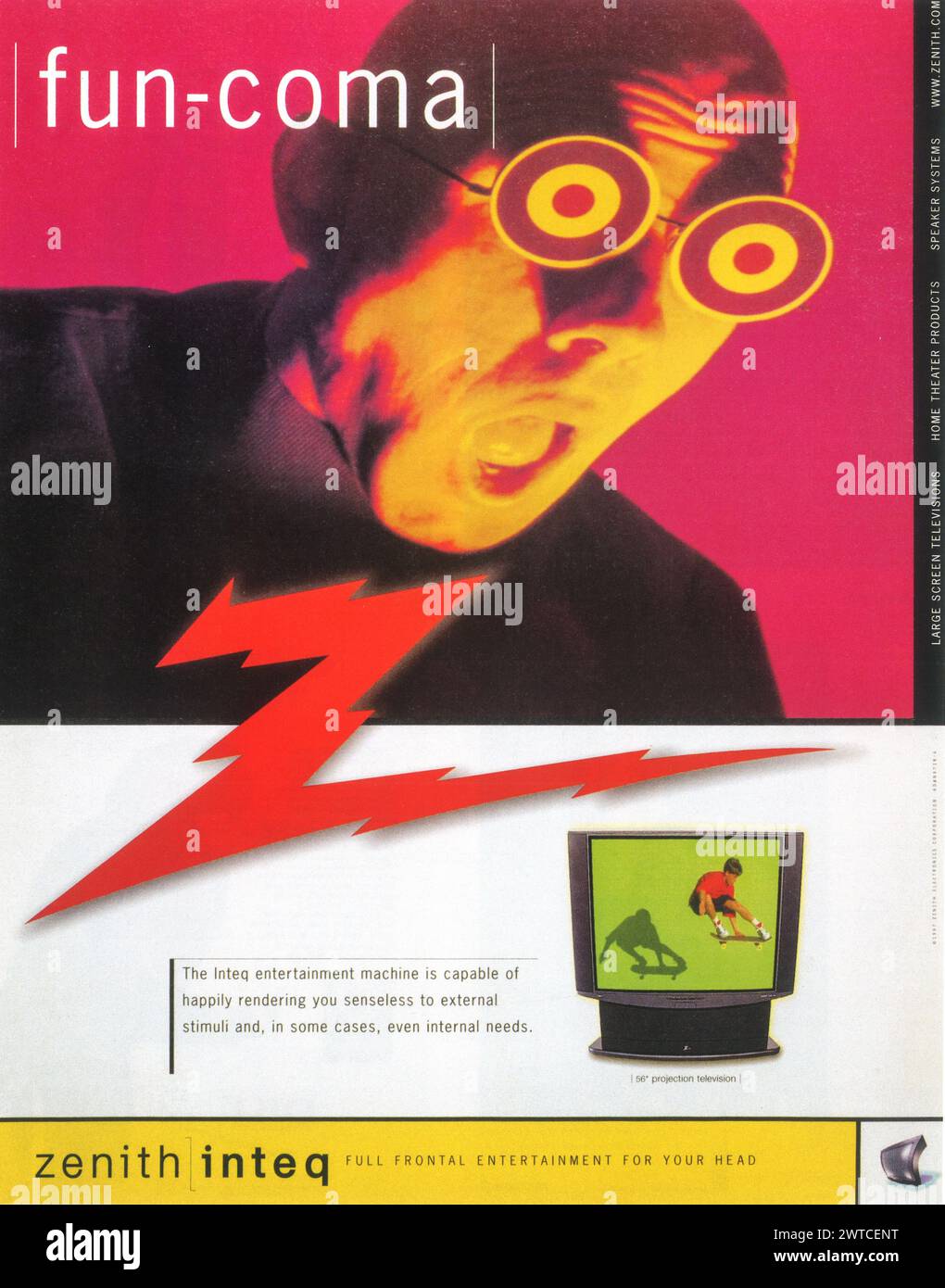 1998 pubblicità televisiva di proiezione Zenith Inteq Foto Stock